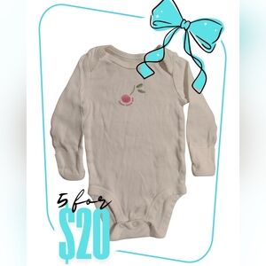 Carter's White Long Sleeve Baby Onesie